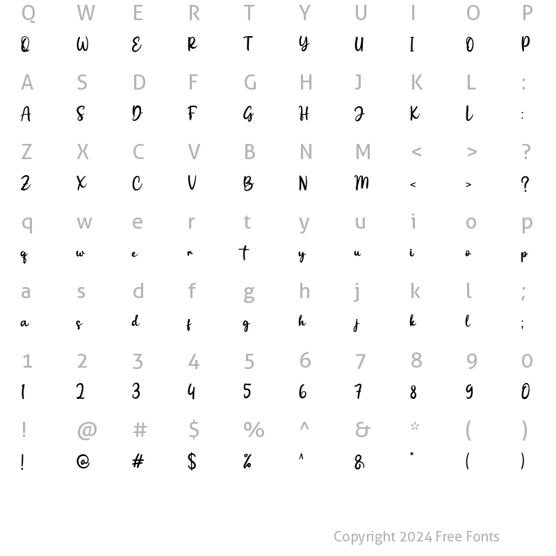 Character Map of Weetton Regular