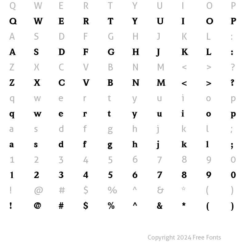 Character Map of Weidemann LT Medium Bold