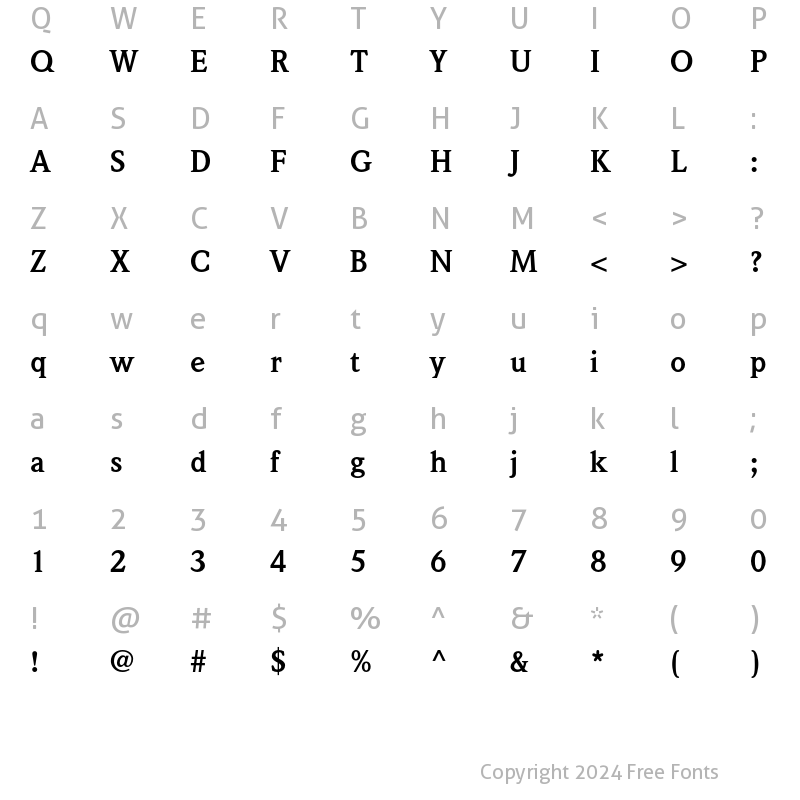 Character Map of Weidemann Std Bold