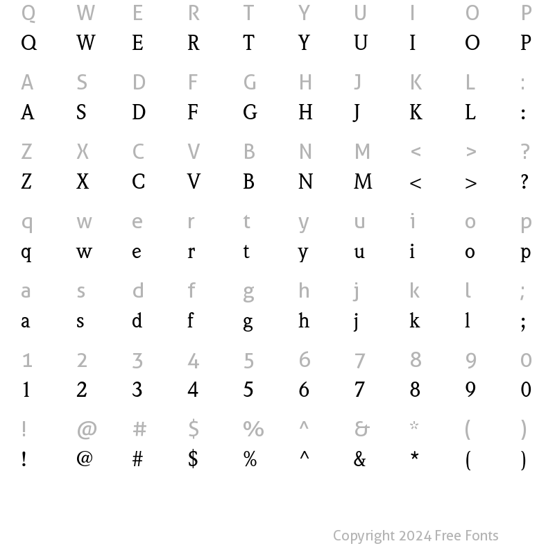 Character Map of Weidemann Std Medium