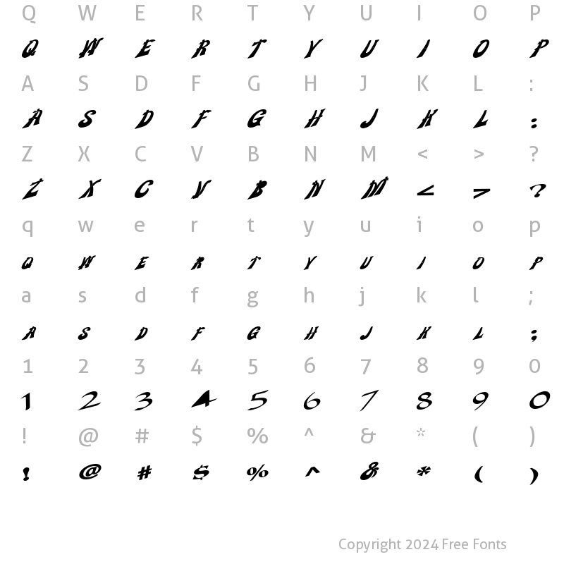 Character Map of WeighAnchorFont68 Bold