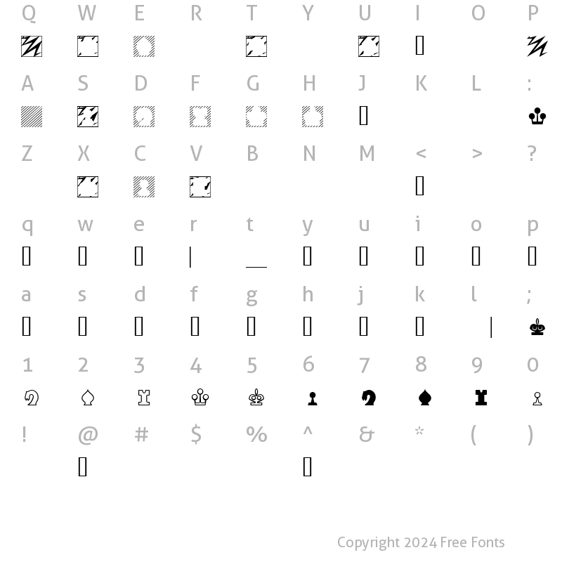 Character Map of WeirdChessFont Regular