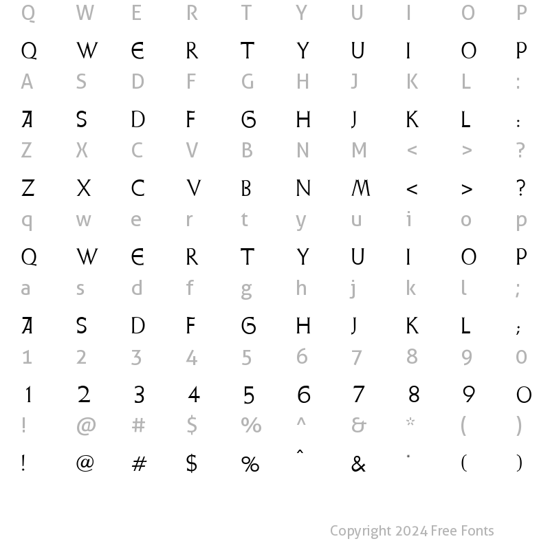 Character Map of Weiss Initialen Alternates Regular