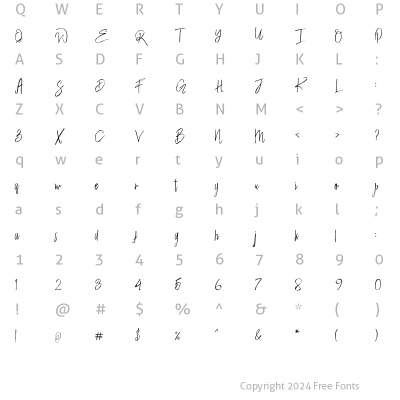 Character Map of Weisshorn Brush Regular