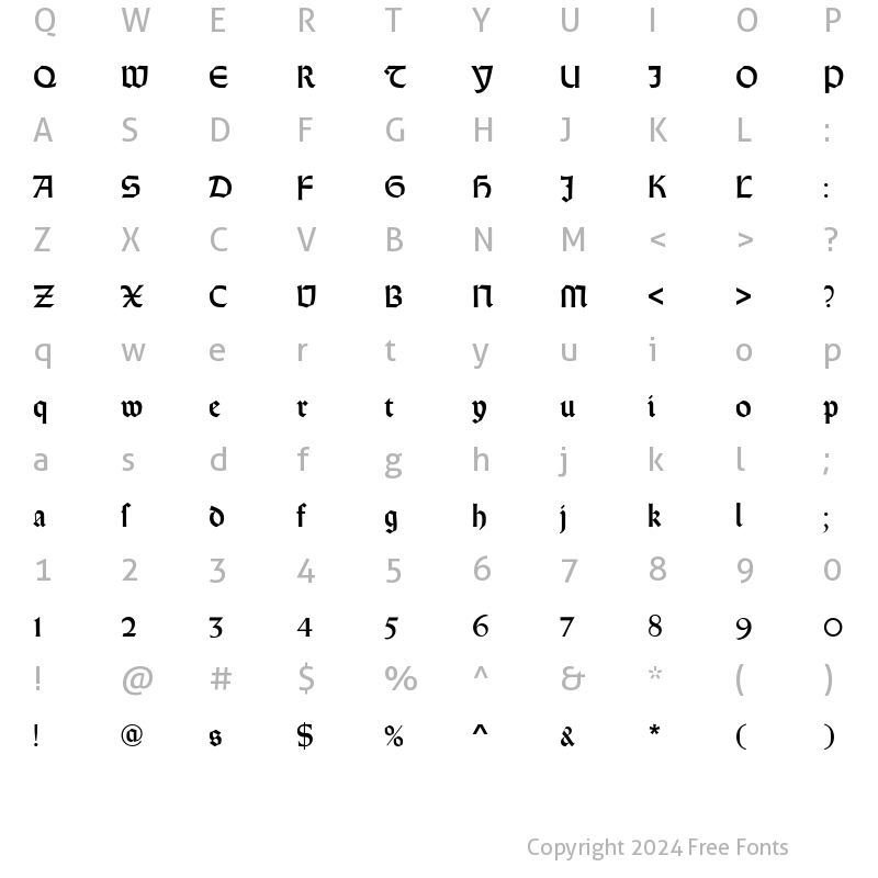 Character Map of WeissRunD Regular