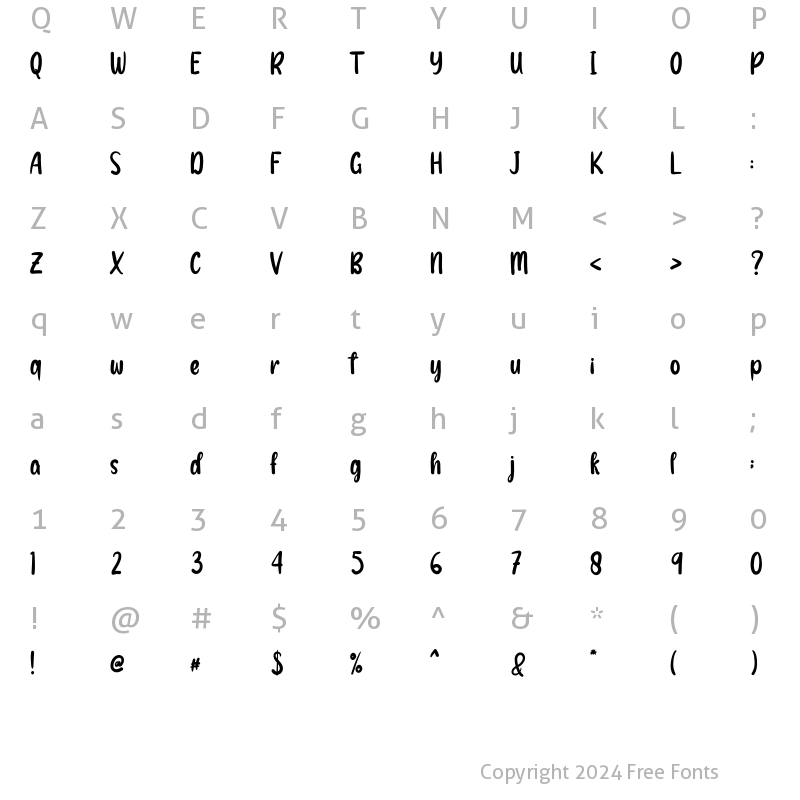 Character Map of Welcome Newyear Regular