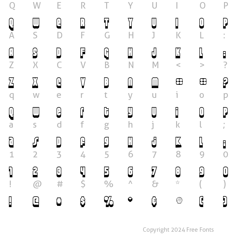 Character Map of Weltron 2001 Regular