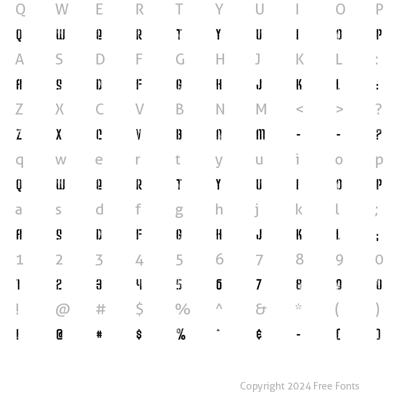 Character Map of Weltron Urban Regular