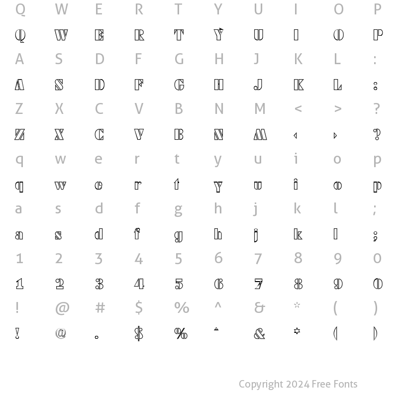 Character Map of WendyBeckerOpenOutline Regular