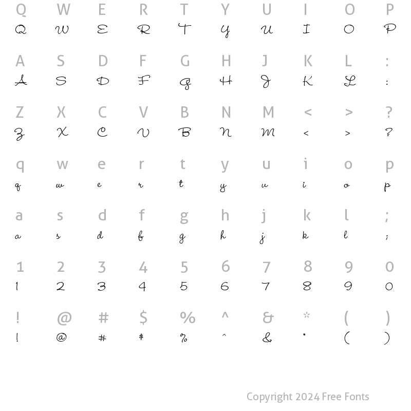 Character Map of WendyLP-Medium Medium