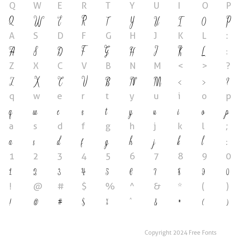 Character Map of Werdhian Script Regular