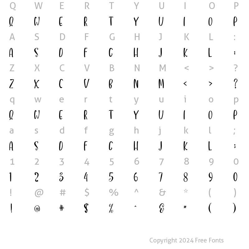 Character Map of Western Sans Regular