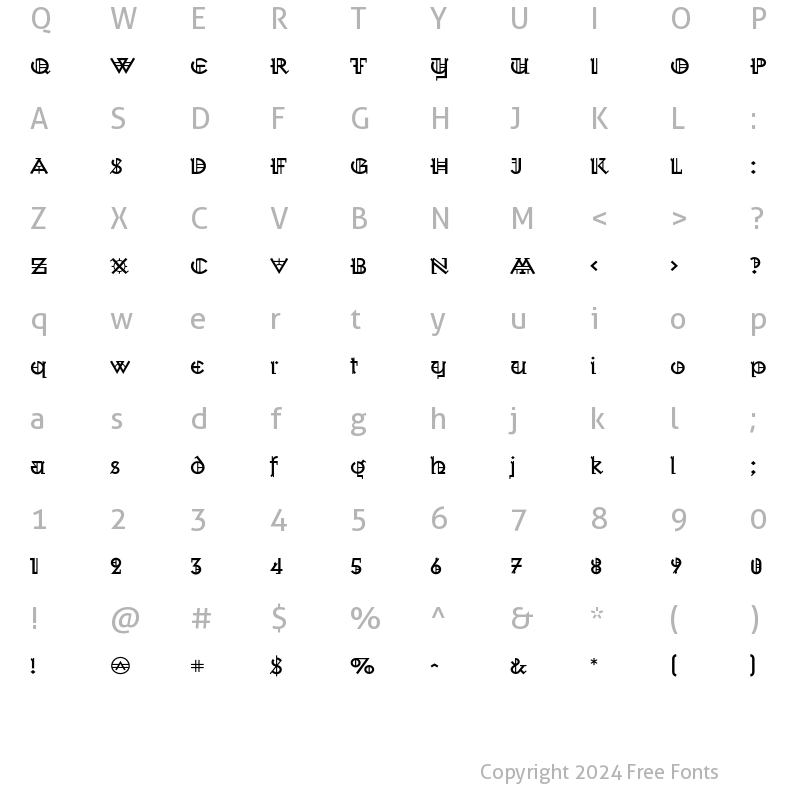 Character Map of WexfordOakley Regular