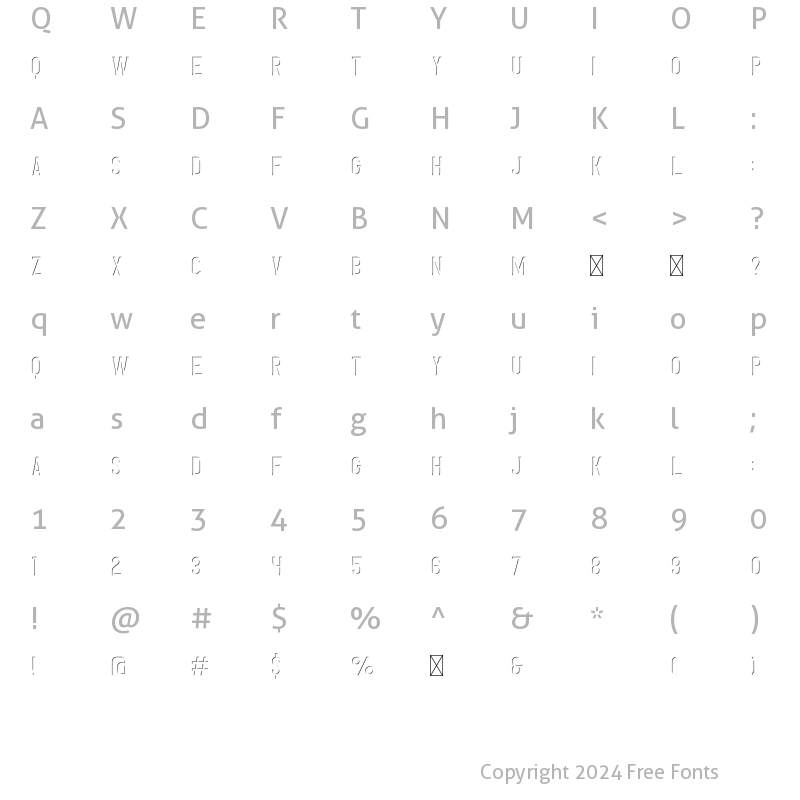 Character Map of Whisky Trail Light FX