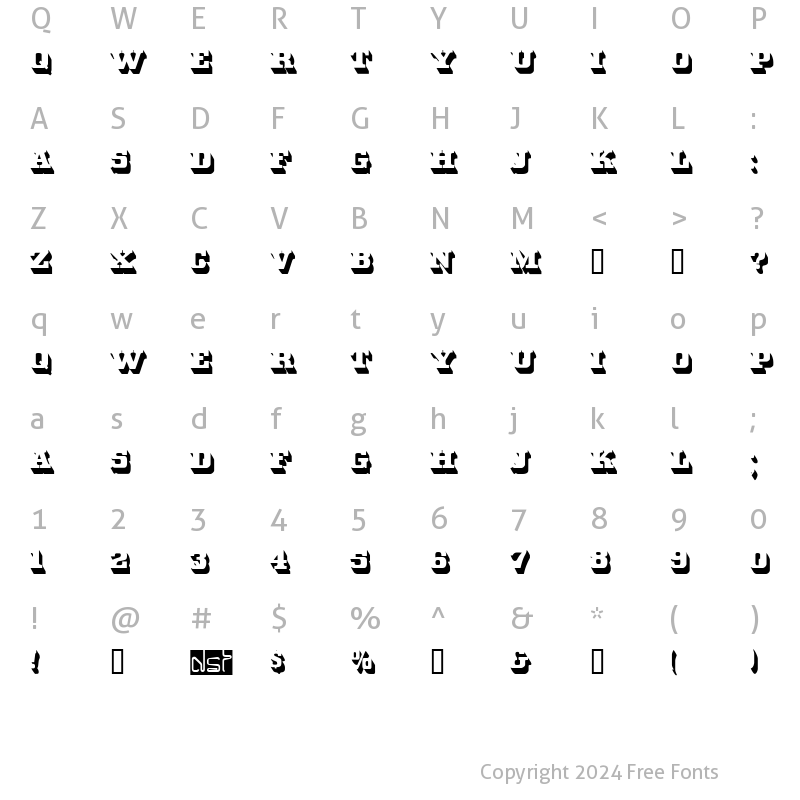 Character Map of White Bold