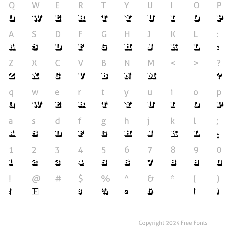 Character Map of White Bold Normal