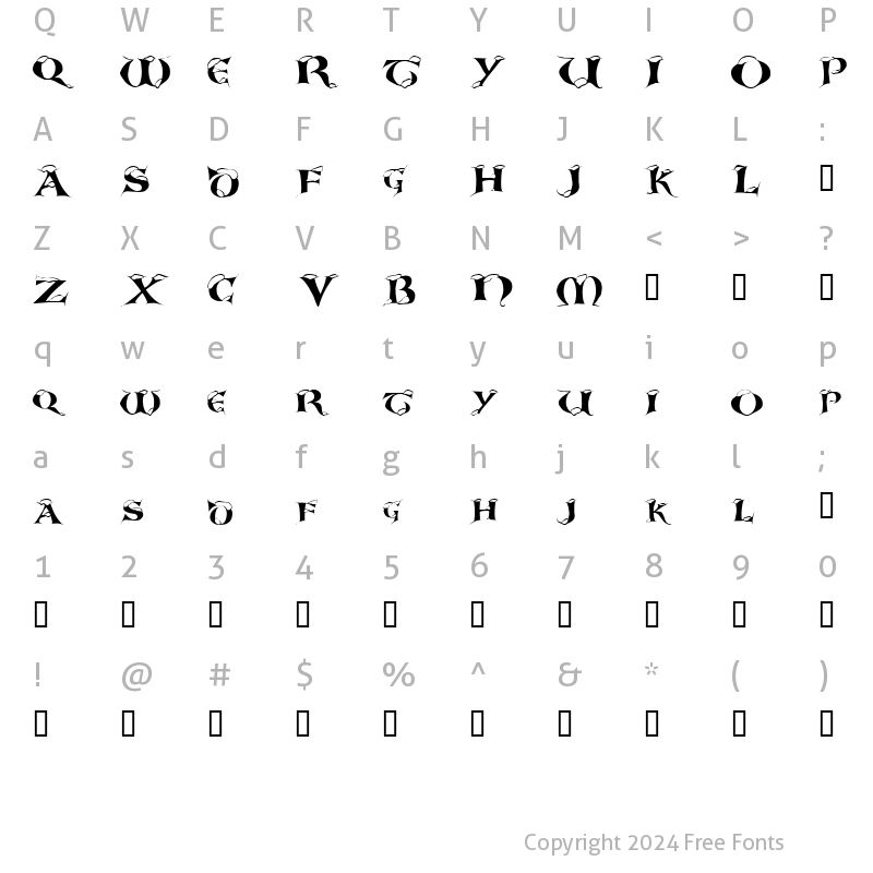 Character Map of White Christmas Regular