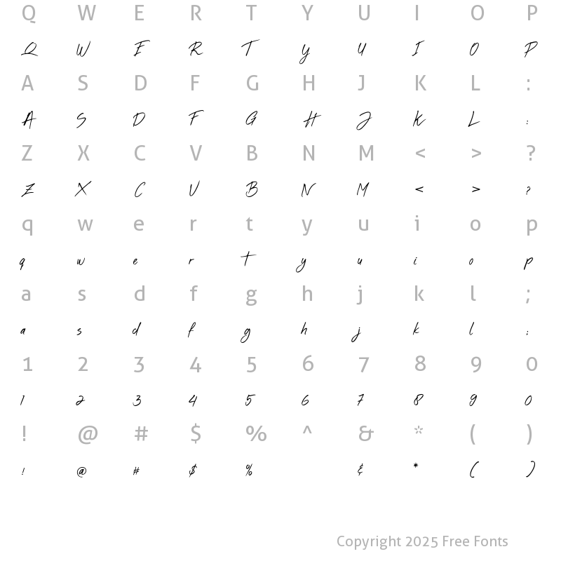 Character Map of White Gray Regular