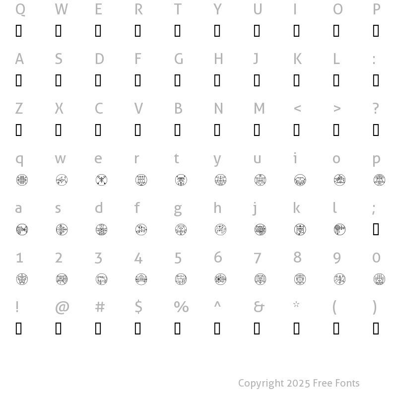 Character Map of White Magick Regular