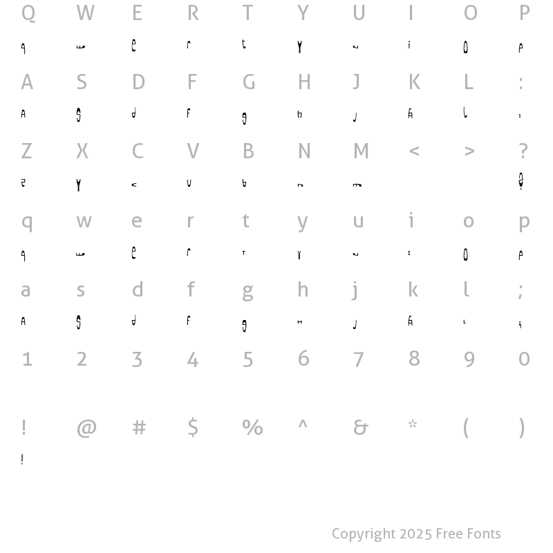 Character Map of White NoSugar Regular