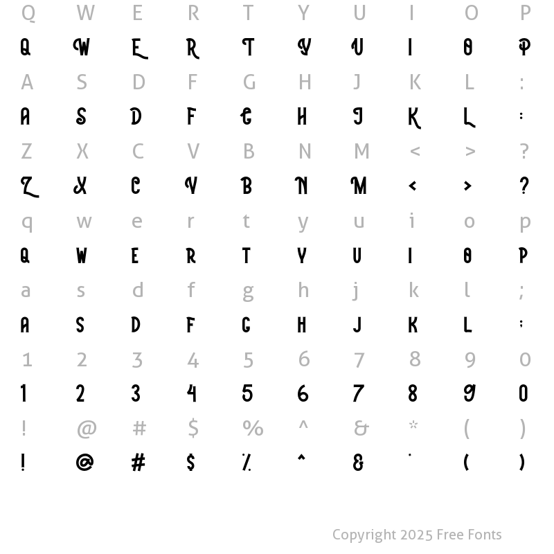 Character Map of White Rainbow Regular