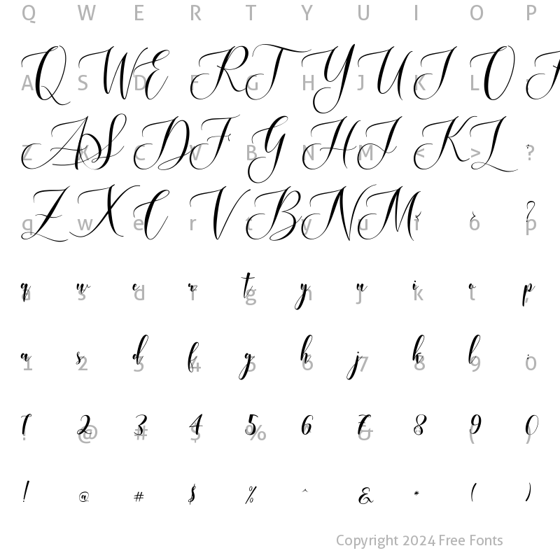 Character Map of Whitedove Script Regular