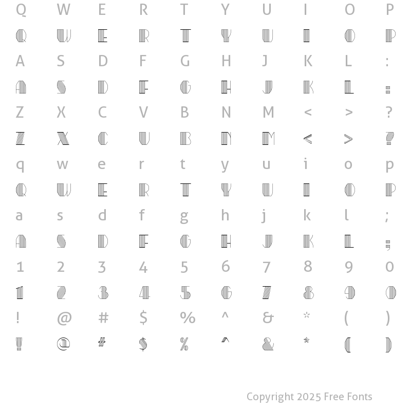 Character Map of WhiteTieAffairNF Regular