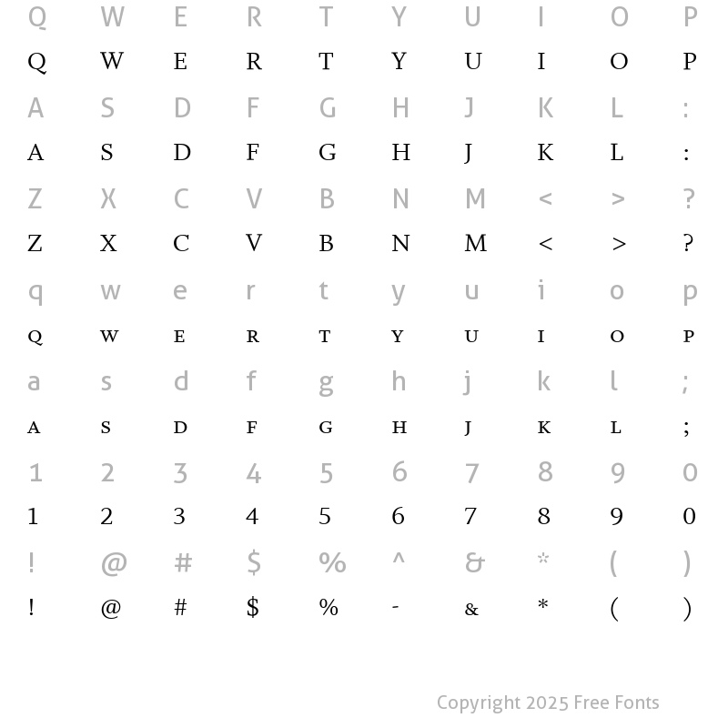 Character Map of Whitman-SmallCapsLF Regular