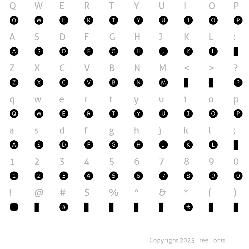 Character Map of WhitneyIndexBlack-Round-Light1 Regular