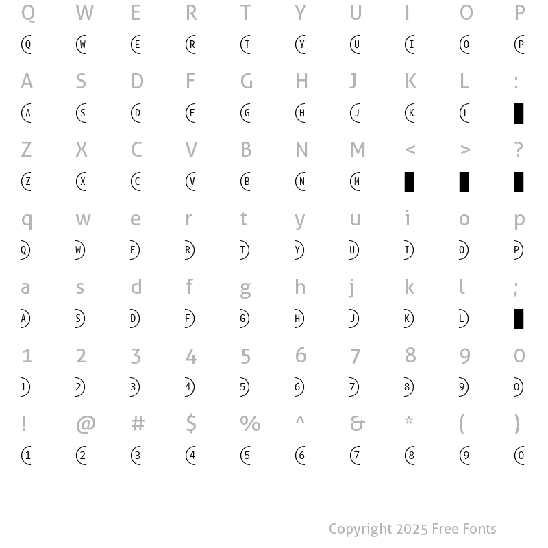 Character Map of WhitneyIndexWhite-Round-Light2 Regular