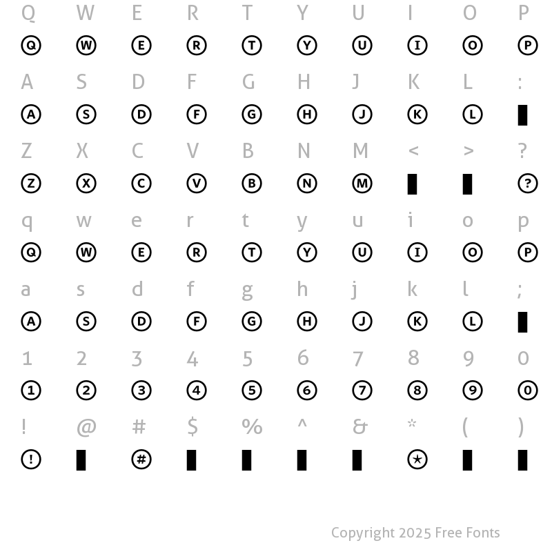 Character Map of WhitneyIndexWhite RoundBd Regular