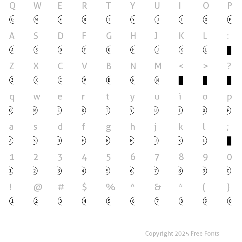 Character Map of WhitneyIndexWhite RoundLt2 Regular