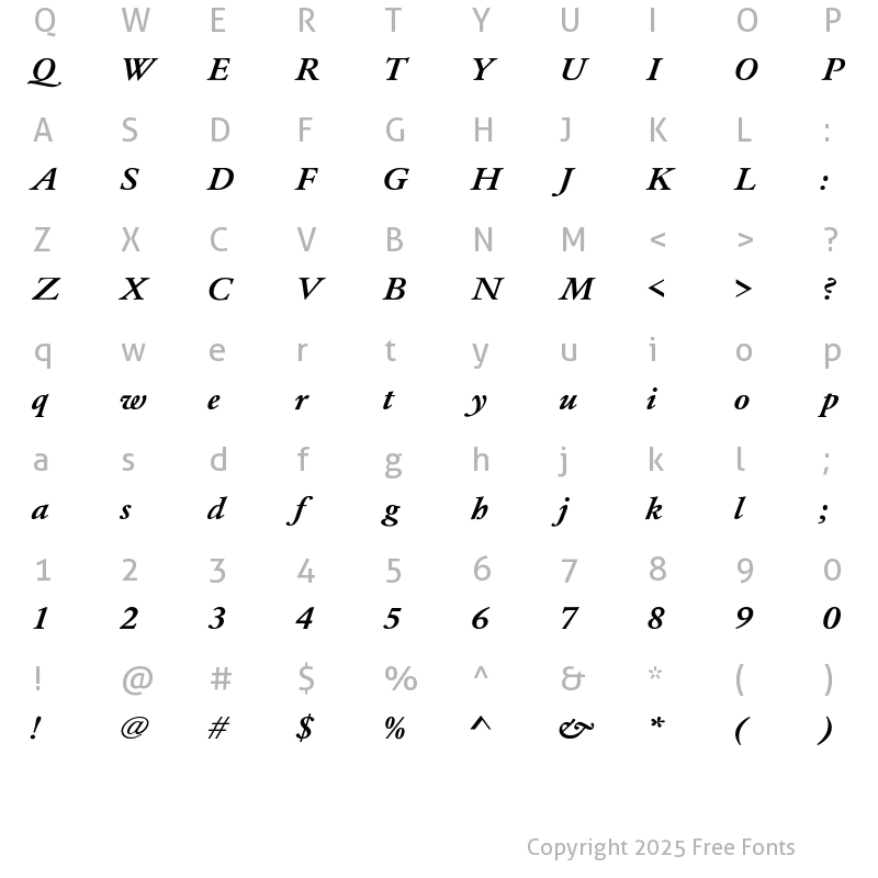 Character Map of WhittiedMediu 4 Regular