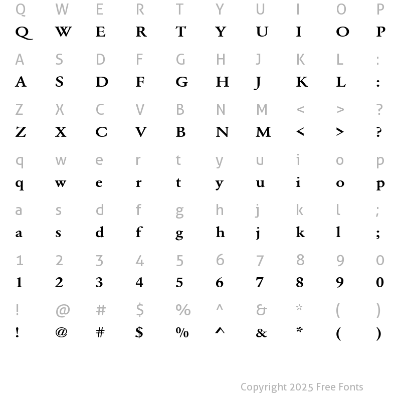 Character Map of WhittiedMediumE Regular