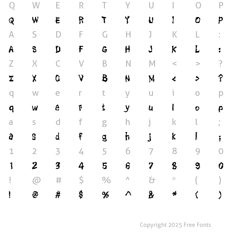 Character Map of WhosFrank Regular