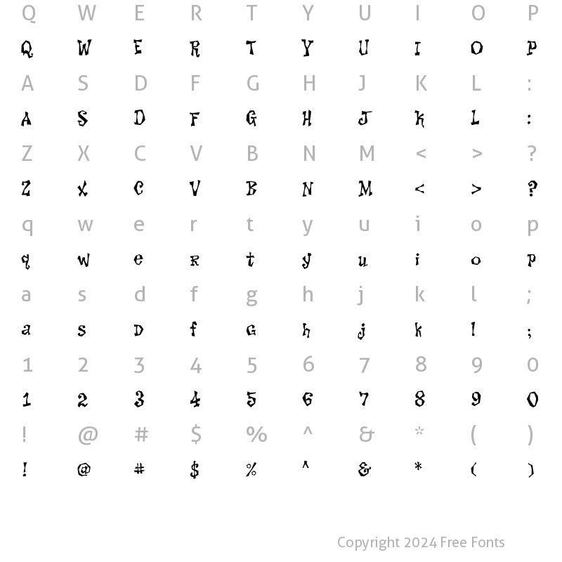 Character Map of WhyKeeKee Regular