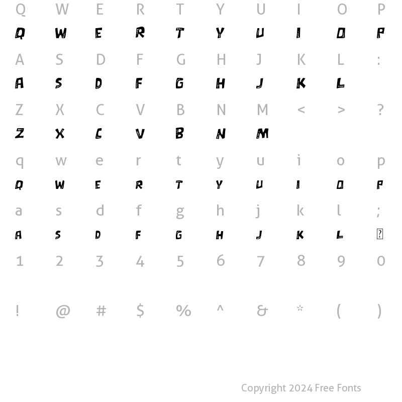 Character Map of Whynot Regular