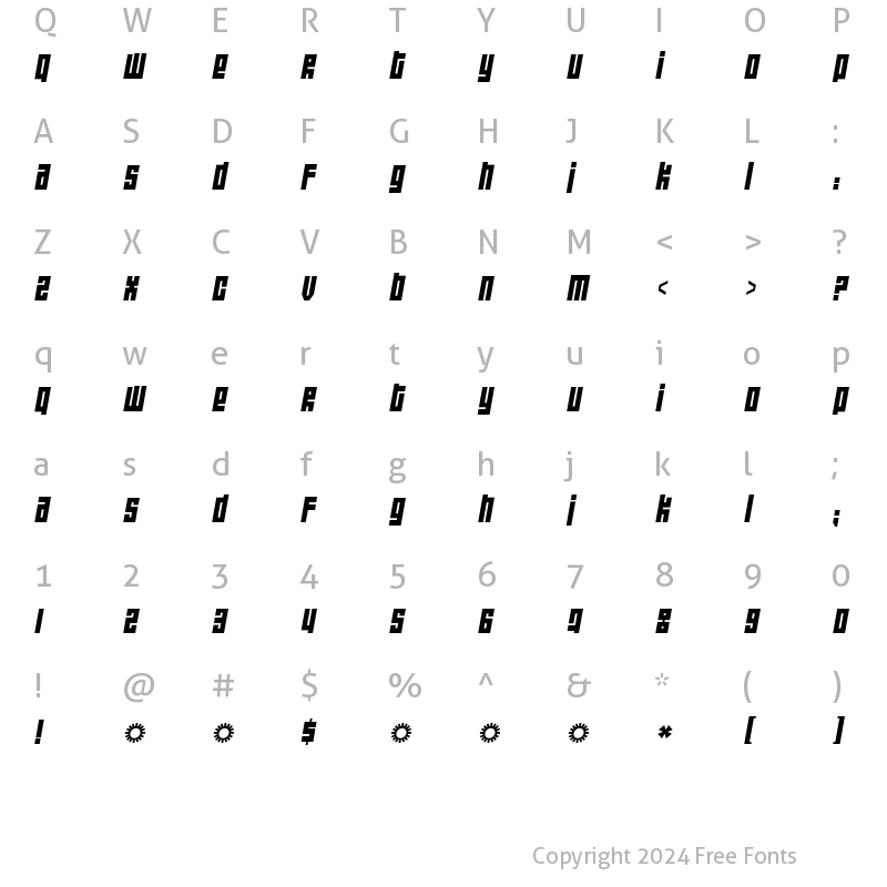 Character Map of Wide awake Black Regular