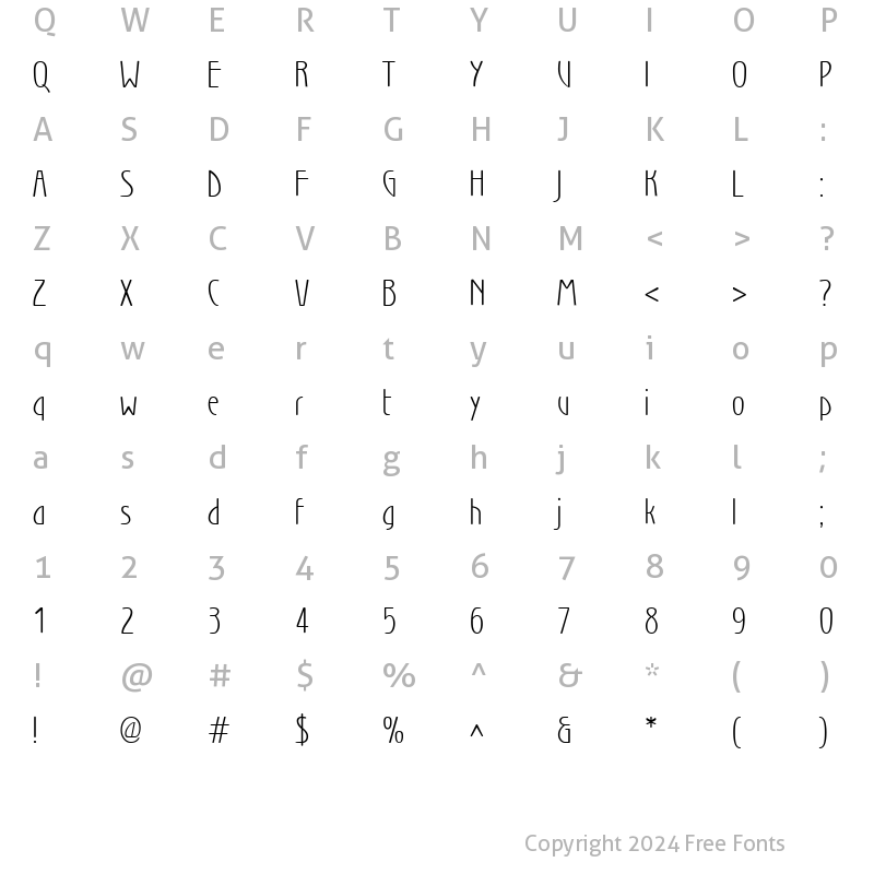 Character Map of WienLight Normal