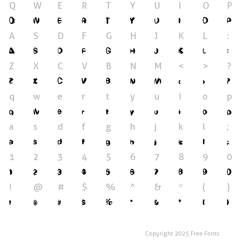 Character Map of Wierdo Warp Normal