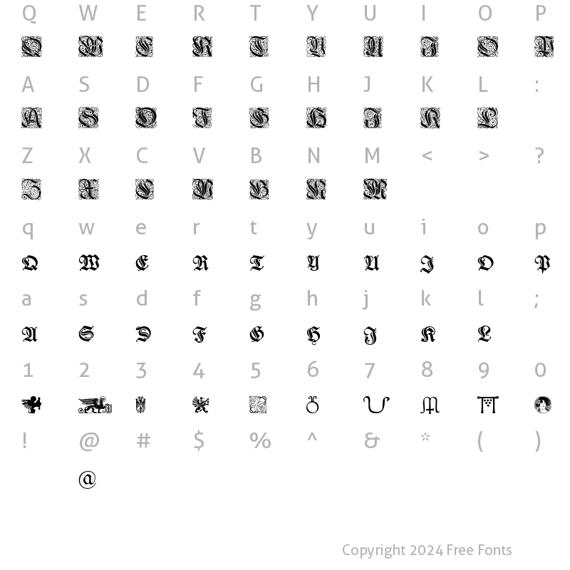 Character Map of WieynckFrakturInitialen Regular