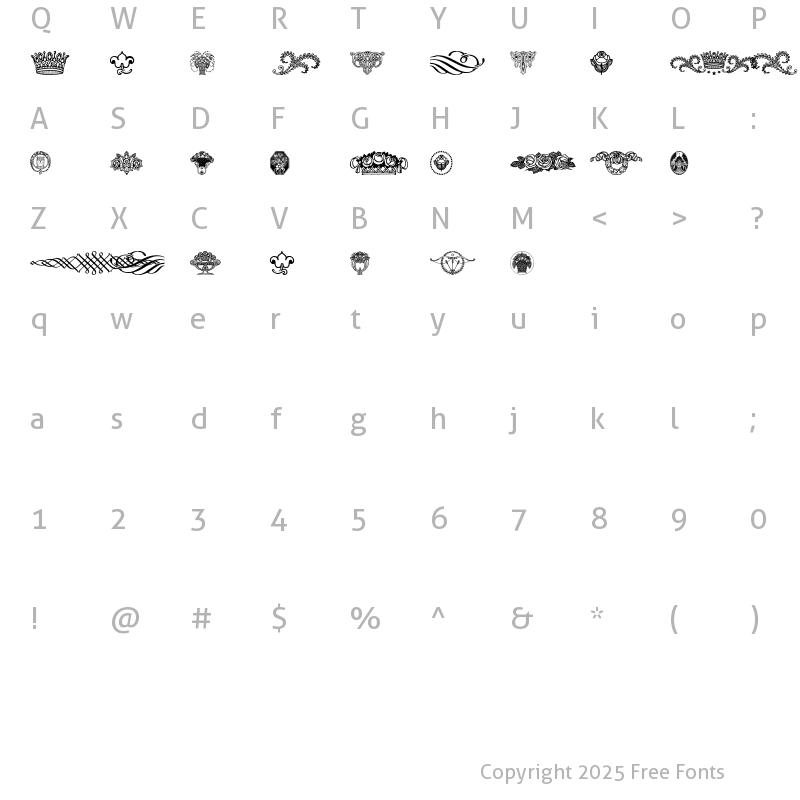 Character Map of WieynkFrakturVignetten Regular