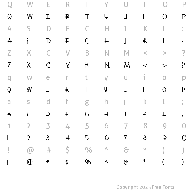 Character Map of Wigwam HB Regular