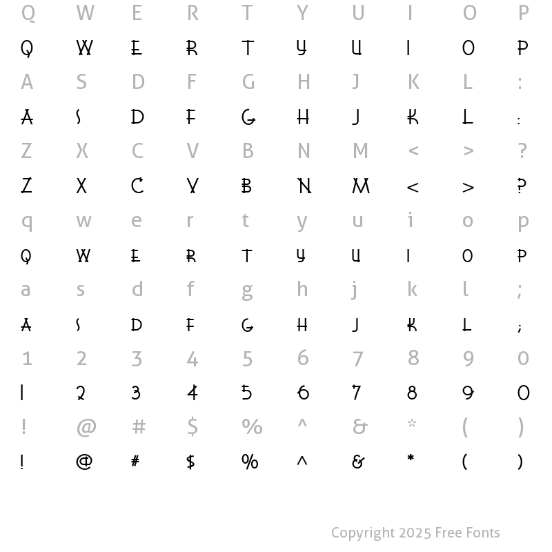 Character Map of WigwamNF Regular