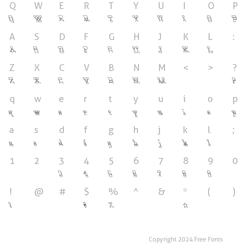 Character Map of Wild West-Normal Hollow lefti Regular