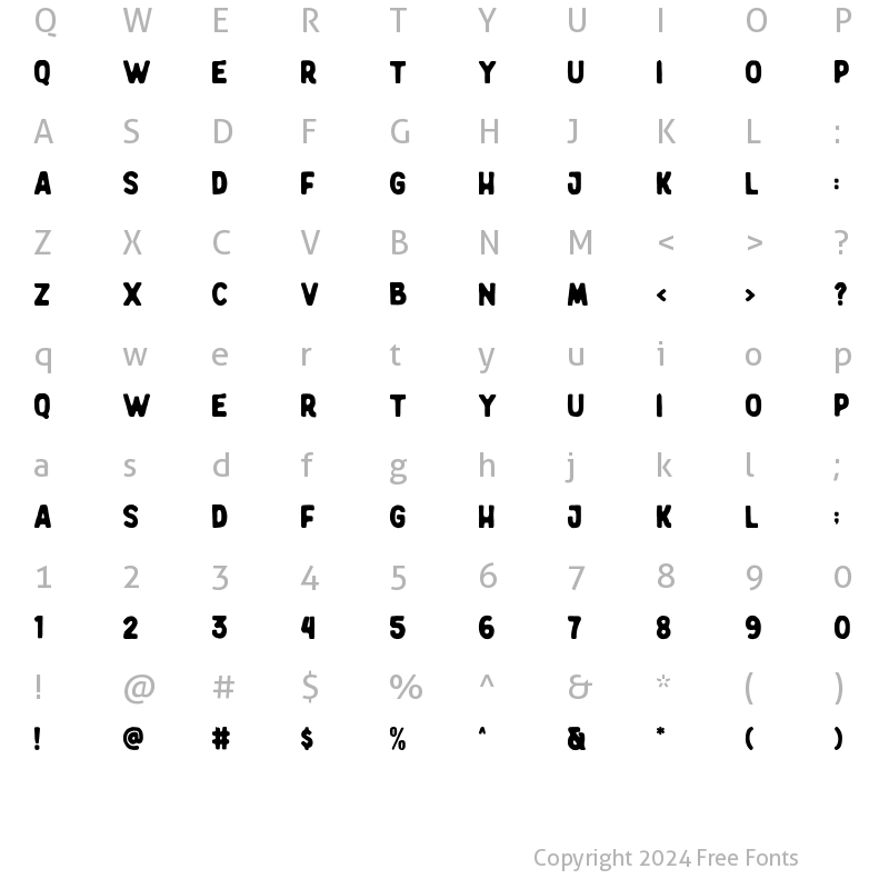 Character Map of Wilden Regular