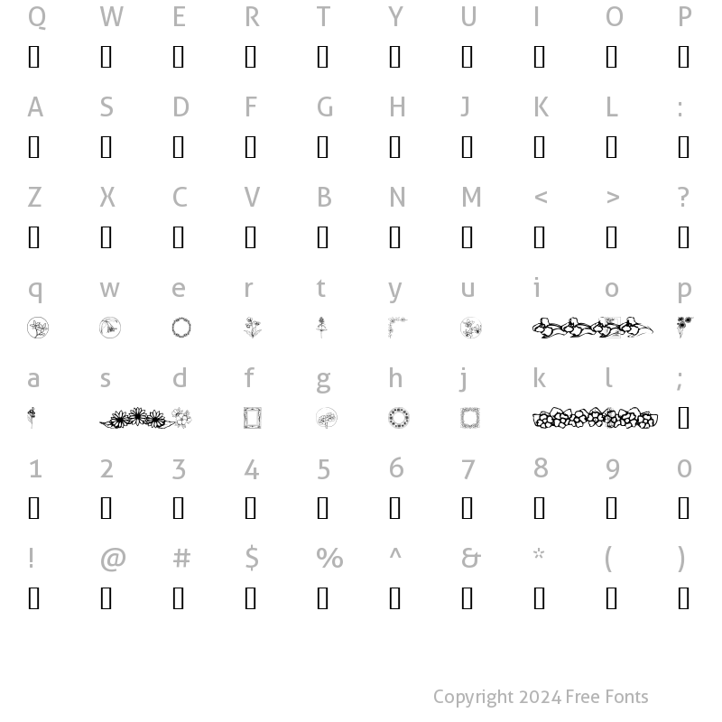 Character Map of Wildflower IV Regular