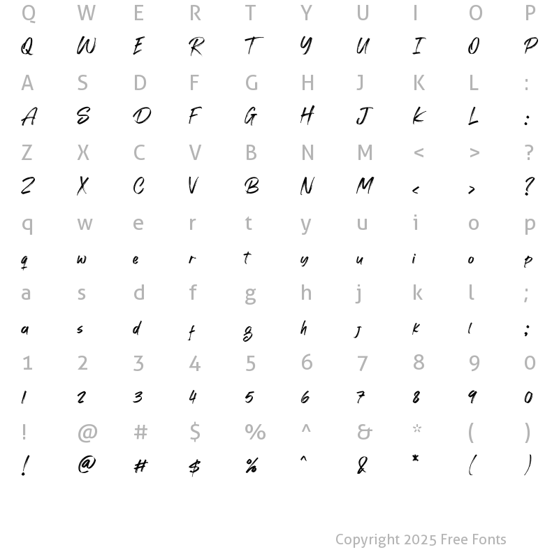 Character Map of WildFoxs Regular