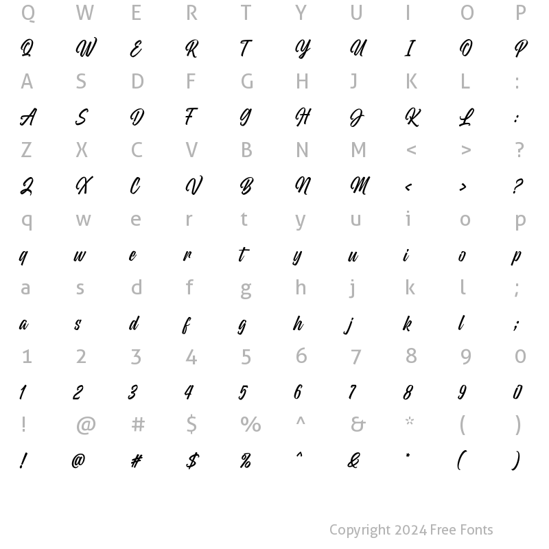 Character Map of Wildline Regular