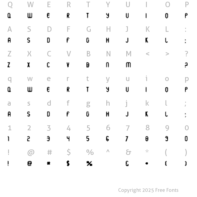 Character Map of Wildsewage Regular